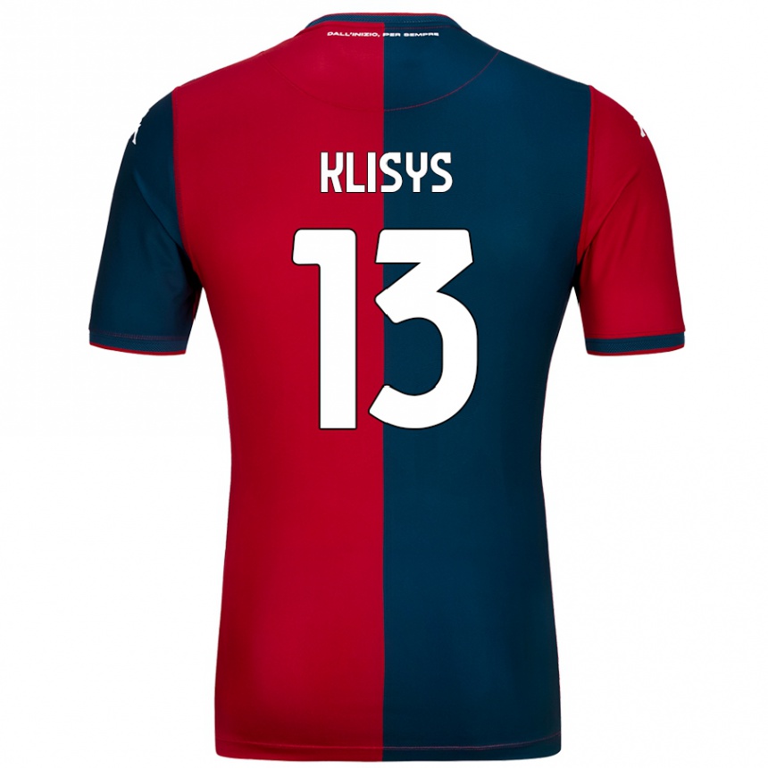 Men Football Lukas Klisys #13 Red Dark Blue Home Jersey 2024/25 T-Shirt Uk