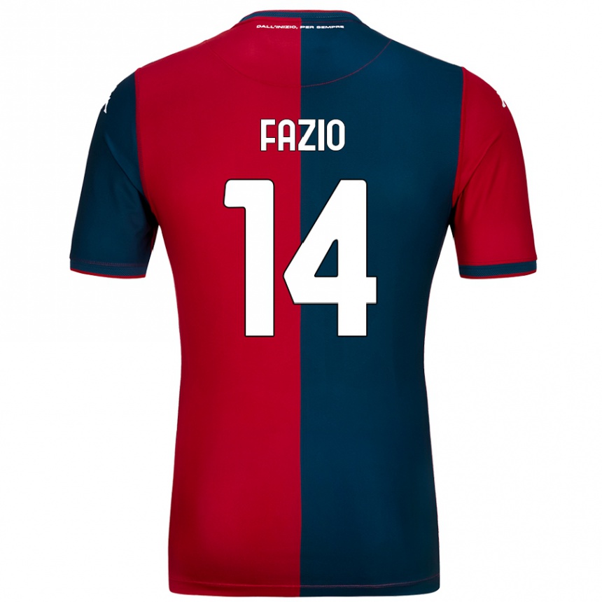 Men Football Tommaso Fazio #14 Red Dark Blue Home Jersey 2024/25 T-Shirt Uk