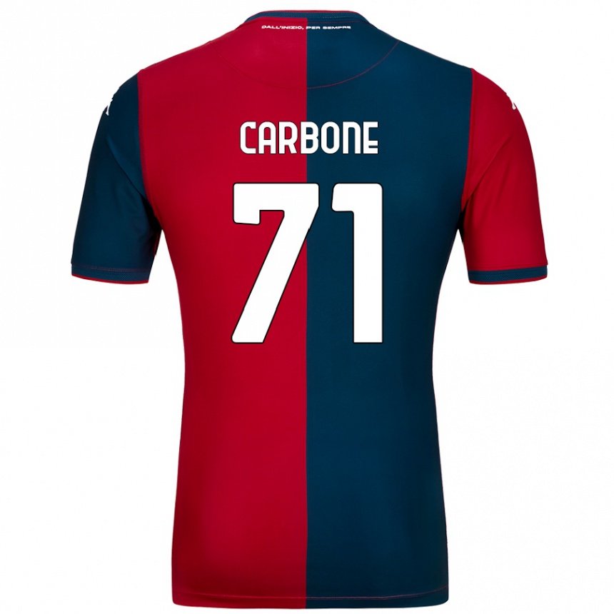 Men Football Filippo Carbone #71 Red Dark Blue Home Jersey 2024/25 T-Shirt Uk