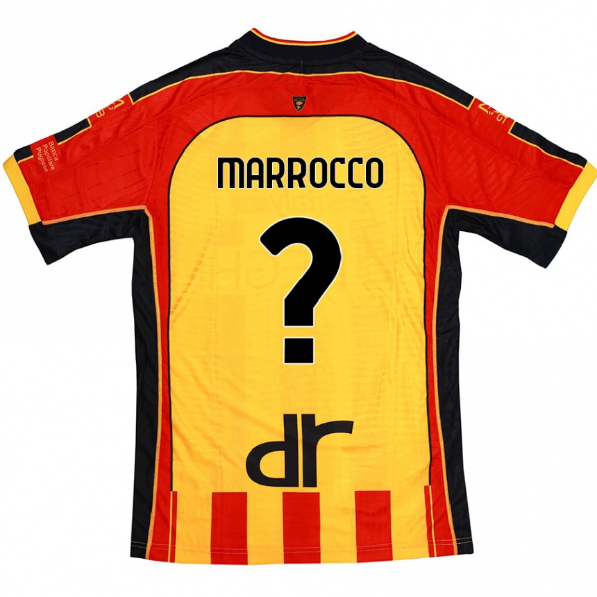 Men Football Iacopo Marrocco #0 Yellow Red Home Jersey 2024/25 T-Shirt Uk