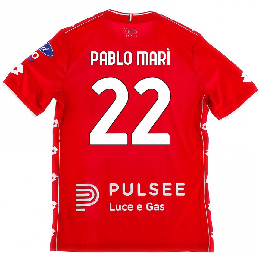 Men Football Pablo Marí #22 Red White Home Jersey 2024/25 T-Shirt Uk