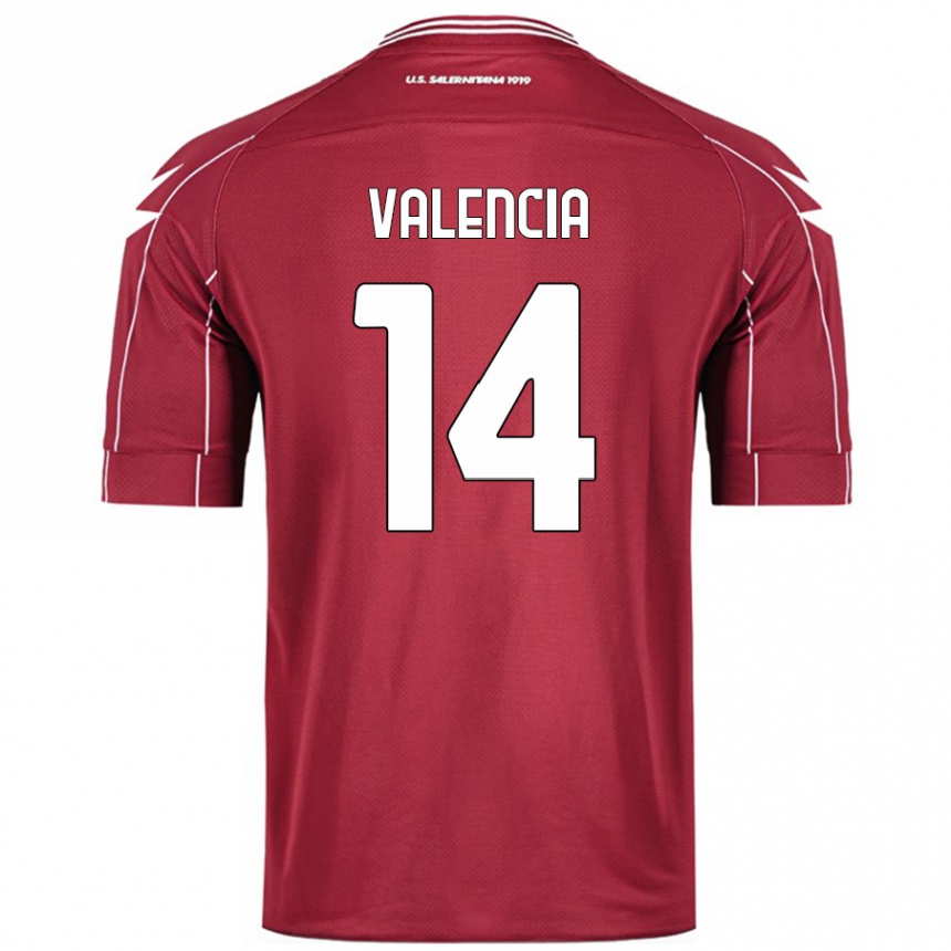 Men Football Diego Valencia #14 Burgundy Home Jersey 2024/25 T-Shirt Uk