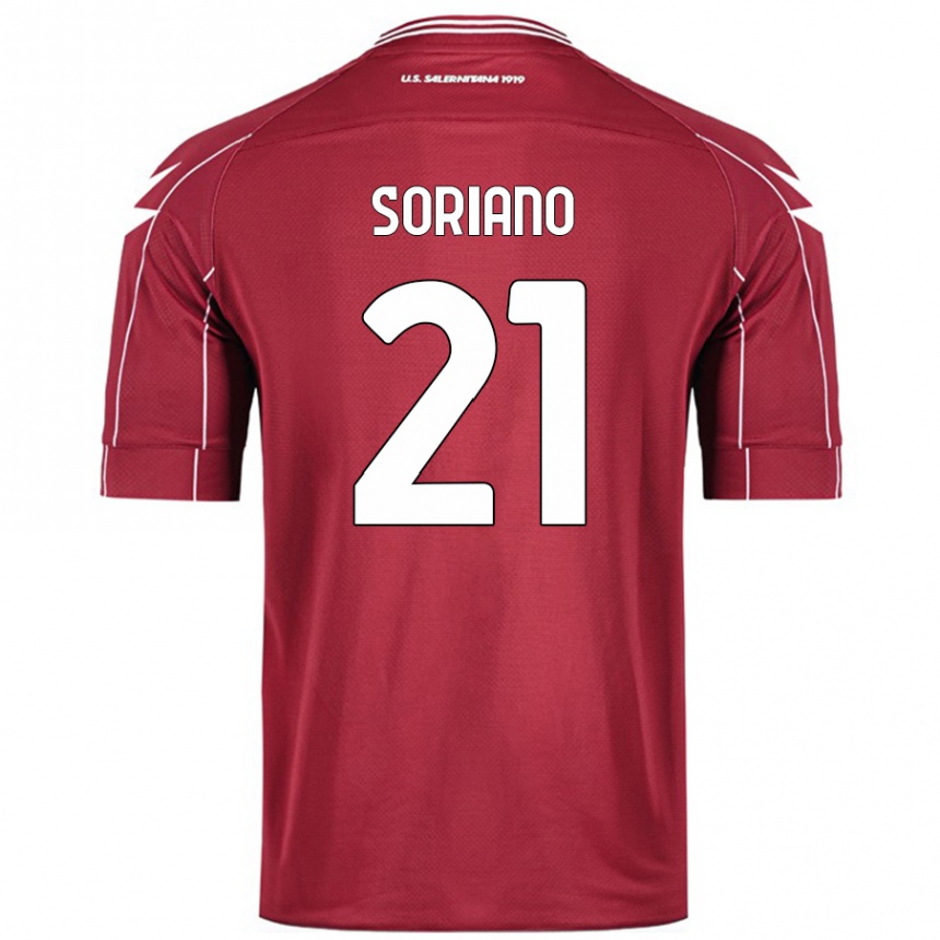 Men Football Roberto Soriano #21 Burgundy Home Jersey 2024/25 T-Shirt Uk