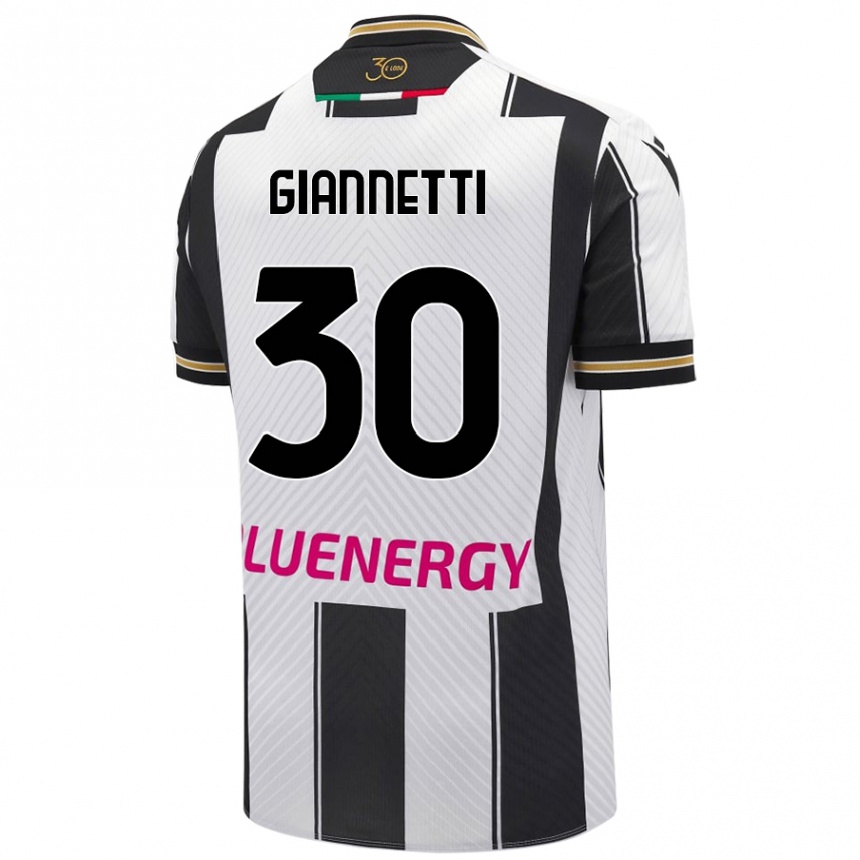 Men Football Lautaro Giannetti #30 White Black Home Jersey 2024/25 T-Shirt Uk