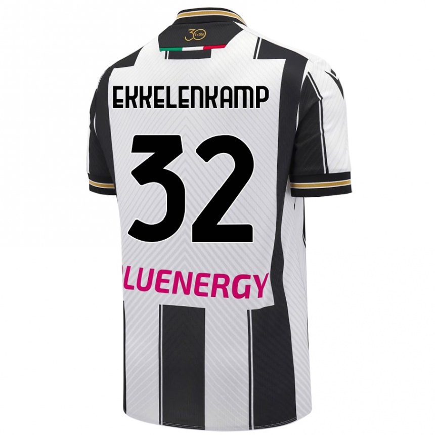 Men Football Jurgen Ekkelenkamp #32 White Black Home Jersey 2024/25 T-Shirt Uk