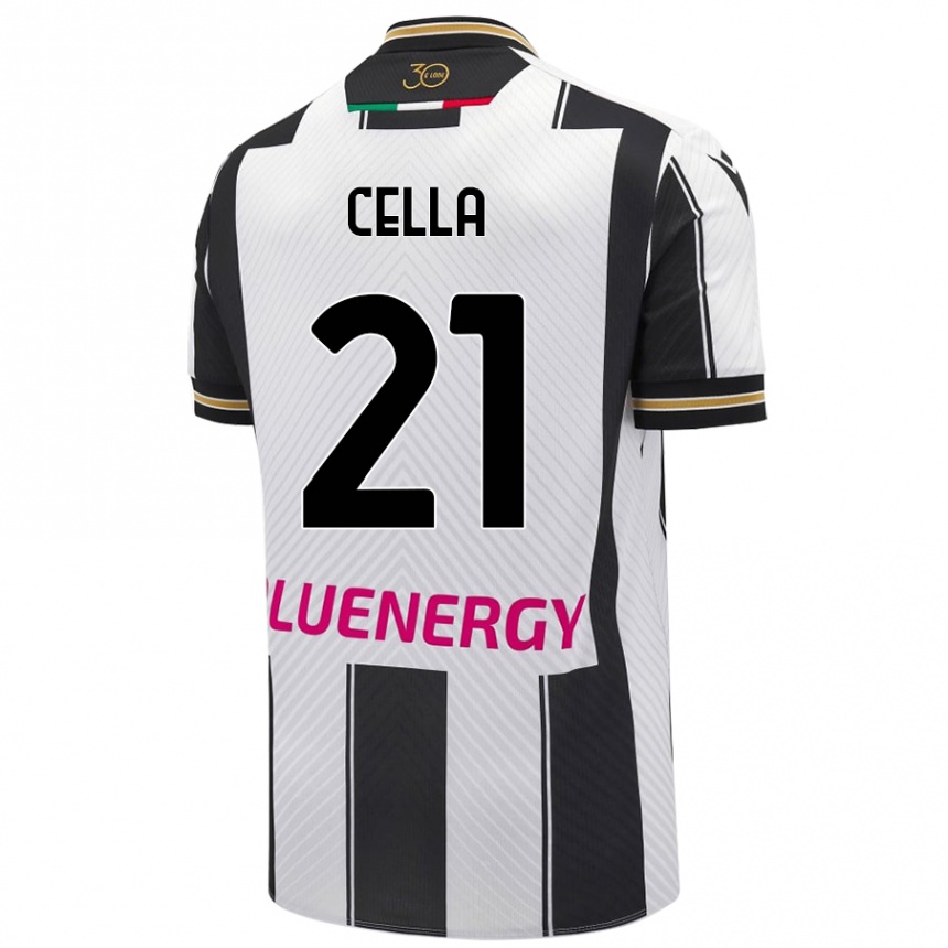 Men Football Leonardo Cella #21 White Black Home Jersey 2024/25 T-Shirt Uk