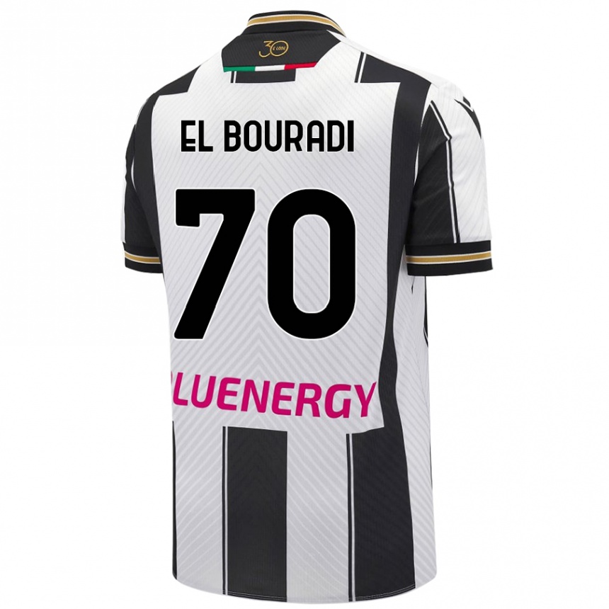 Men Football Walid El Bouradi #70 White Black Home Jersey 2024/25 T-Shirt Uk