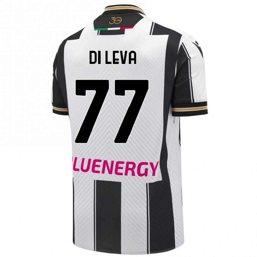 Men Football Vincenzo Di Leva #77 White Black Home Jersey 2024/25 T-Shirt Uk