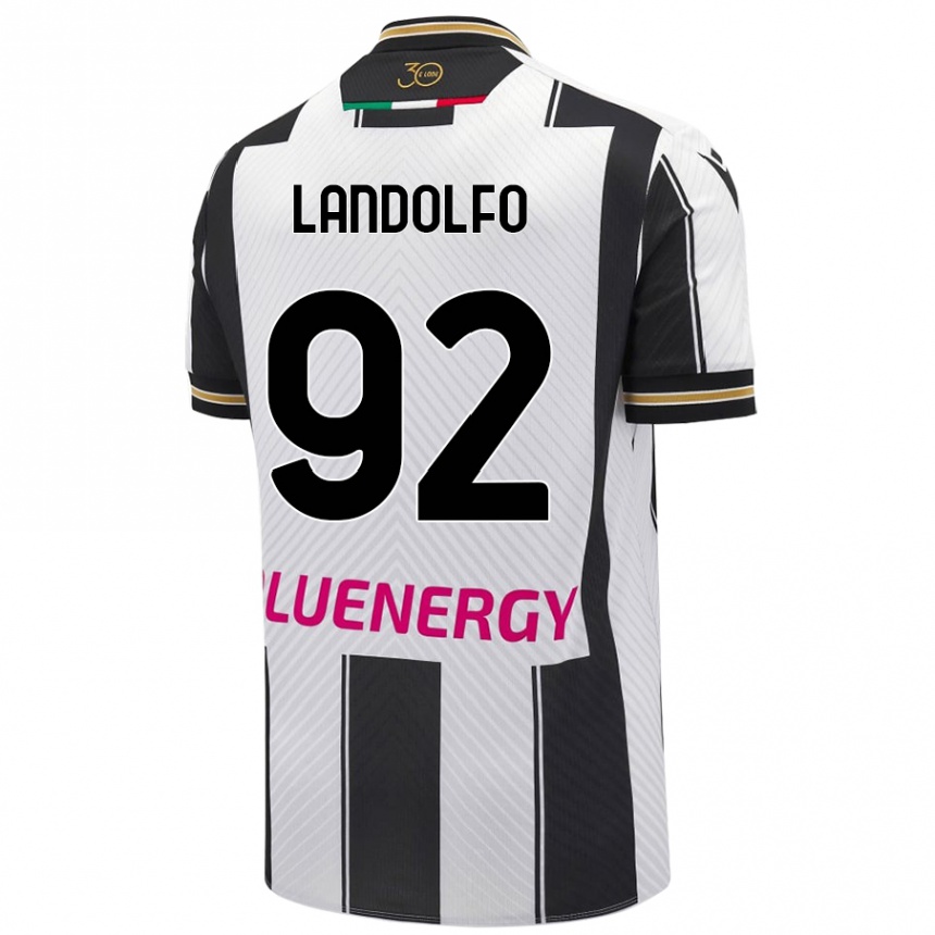 Men Football Tommaso Landolfo #92 White Black Home Jersey 2024/25 T-Shirt Uk