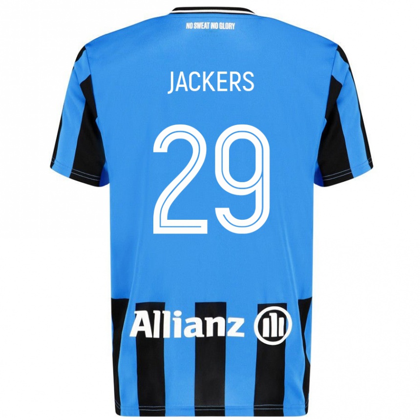 Men Football Nordin Jackers #29 Sky Blue Black Home Jersey 2024/25 T-Shirt Uk