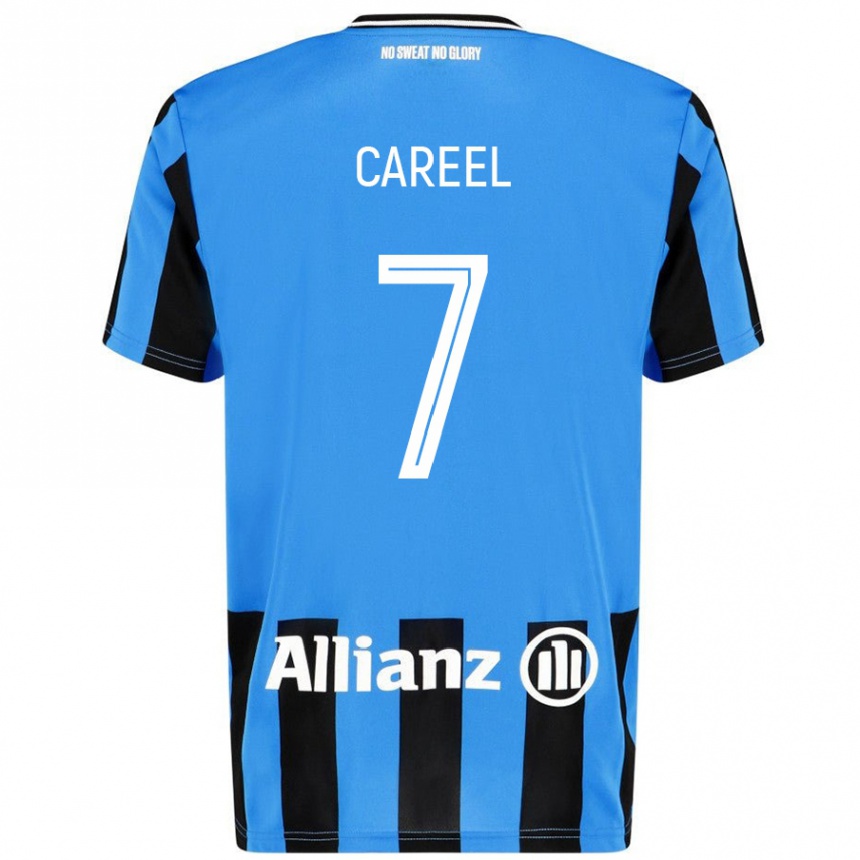 Men Football Oona Careel #7 Sky Blue Black Home Jersey 2024/25 T-Shirt Uk