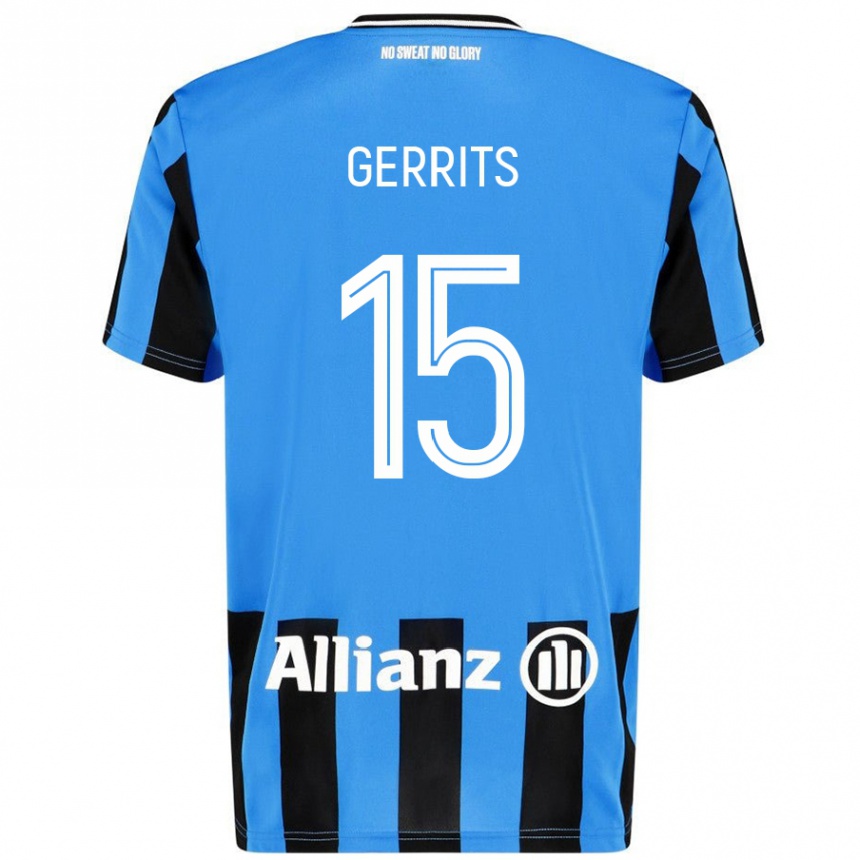 Men Football Melanie Gerrits #15 Sky Blue Black Home Jersey 2024/25 T-Shirt Uk