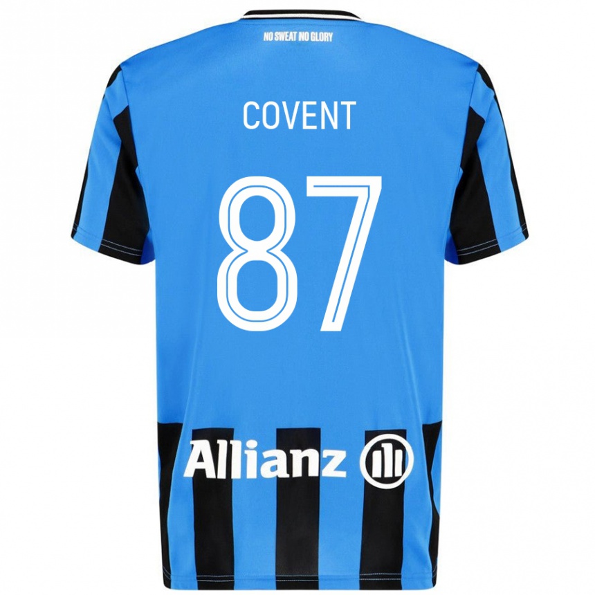 Men Football Jorijn Covent #87 Sky Blue Black Home Jersey 2024/25 T-Shirt Uk