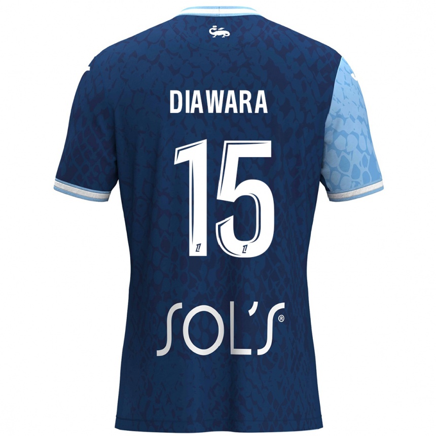 Men Football Kandet Diawara #15 Sky Blue Dark Blue Home Jersey 2024/25 T-Shirt Uk