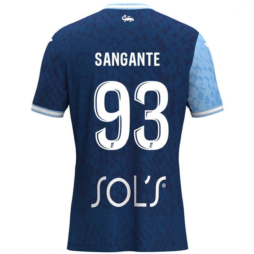 Men Football Arouna Sangante #93 Sky Blue Dark Blue Home Jersey 2024/25 T-Shirt Uk