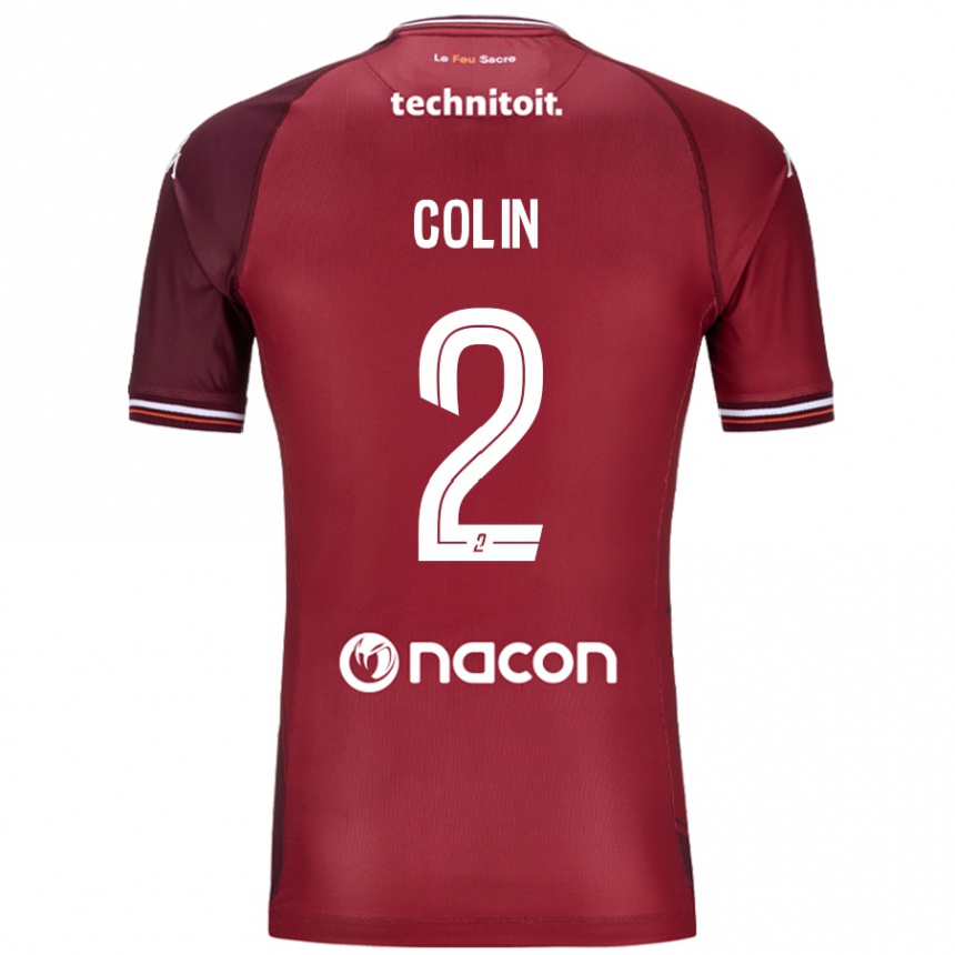 Men Football Maxime Colin #2 Red Granata Home Jersey 2024/25 T-Shirt Uk