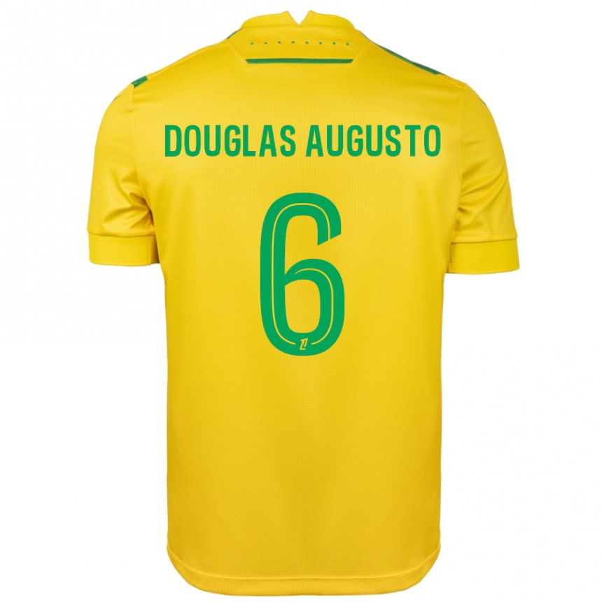 Men Football Douglas Augusto #6 Yellow Green Home Jersey 2024/25 T-Shirt Uk