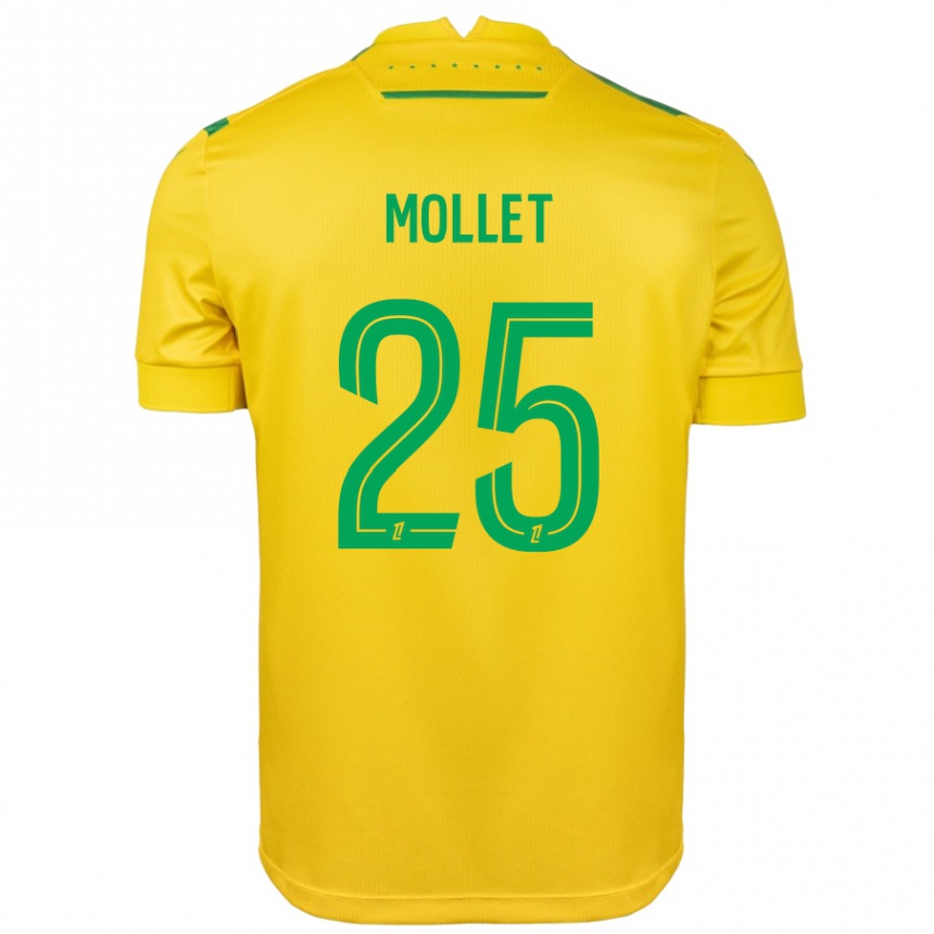 Men Football Florent Mollet #25 Yellow Green Home Jersey 2024/25 T-Shirt Uk