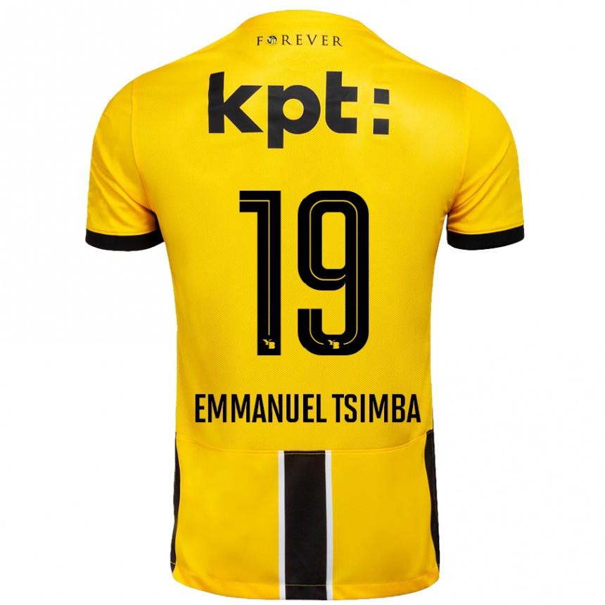 Men Football Felix Emmanuel Tsimba #19 Yellow Black Home Jersey 2024/25 T-Shirt Uk