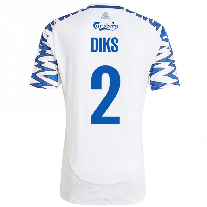 Men Football Kevin Diks #2 White Sky Blue Home Jersey 2024/25 T-Shirt Uk