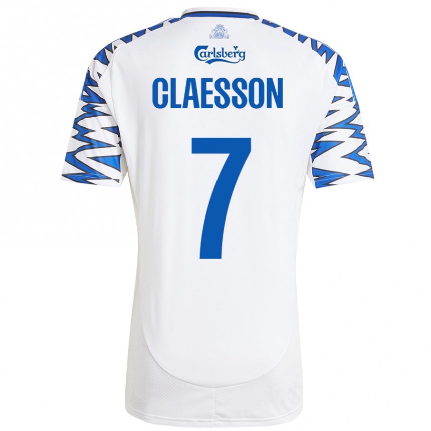 Men Football Viktor Claesson #7 White Sky Blue Home Jersey 2024/25 T-Shirt Uk