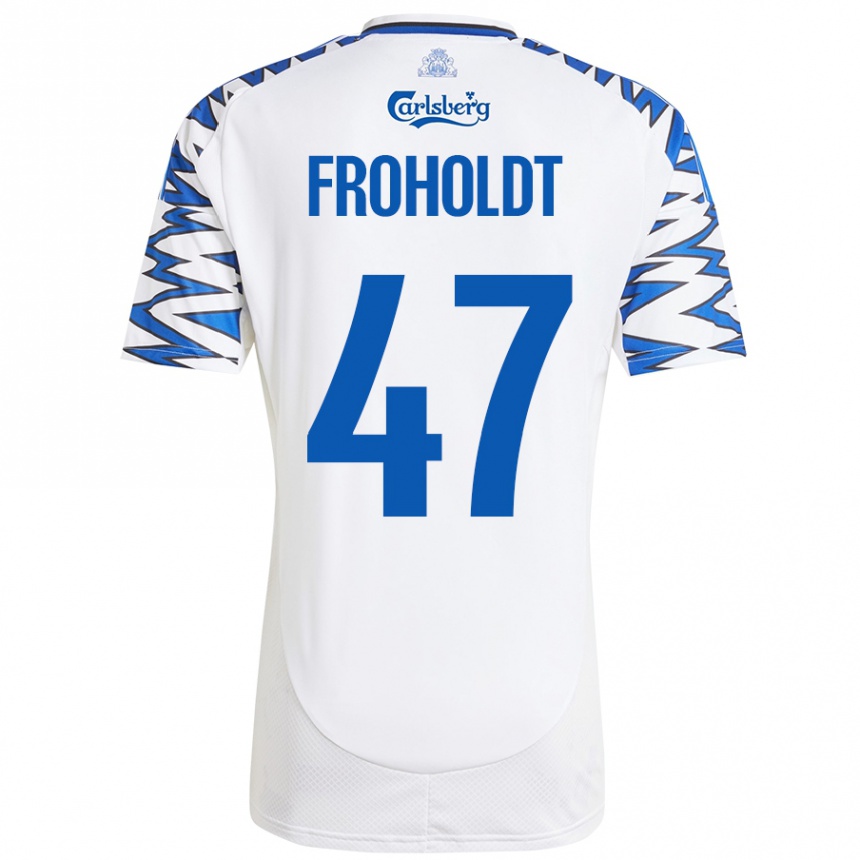 Men Football Victor Froholdt #47 White Sky Blue Home Jersey 2024/25 T-Shirt Uk