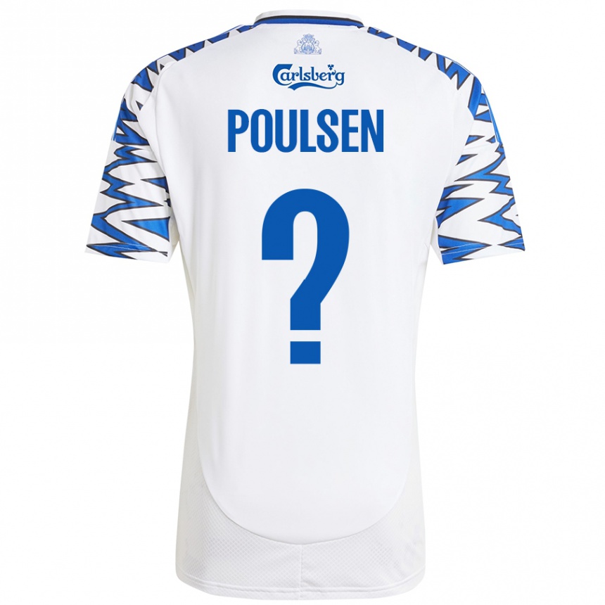 Men Football Xander Poulsen #0 White Sky Blue Home Jersey 2024/25 T-Shirt Uk