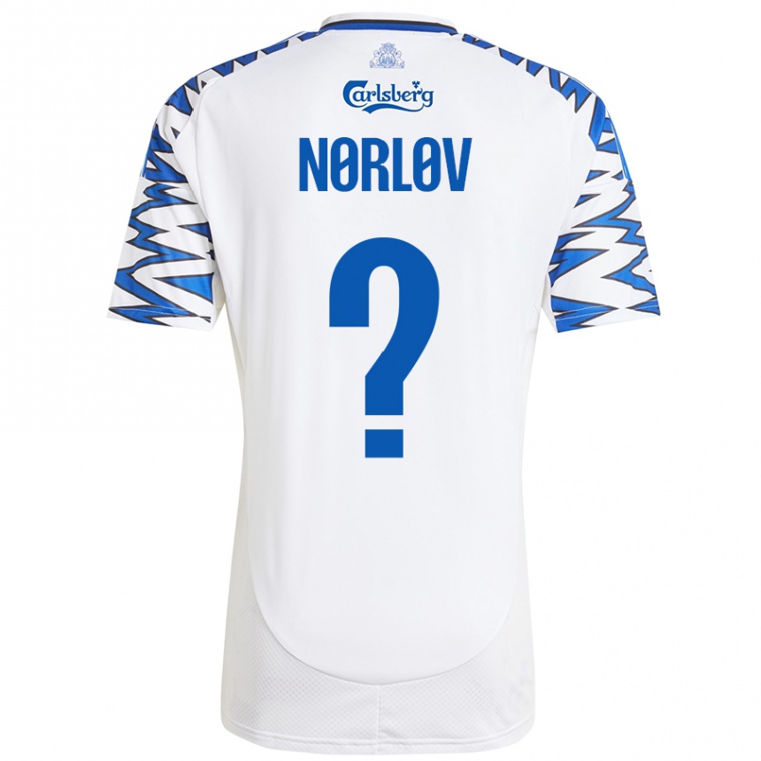 Men Football William Nørløv #0 White Sky Blue Home Jersey 2024/25 T-Shirt Uk