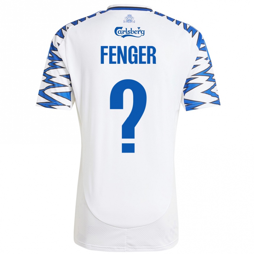 Men Football Oskar Fenger #0 White Sky Blue Home Jersey 2024/25 T-Shirt Uk