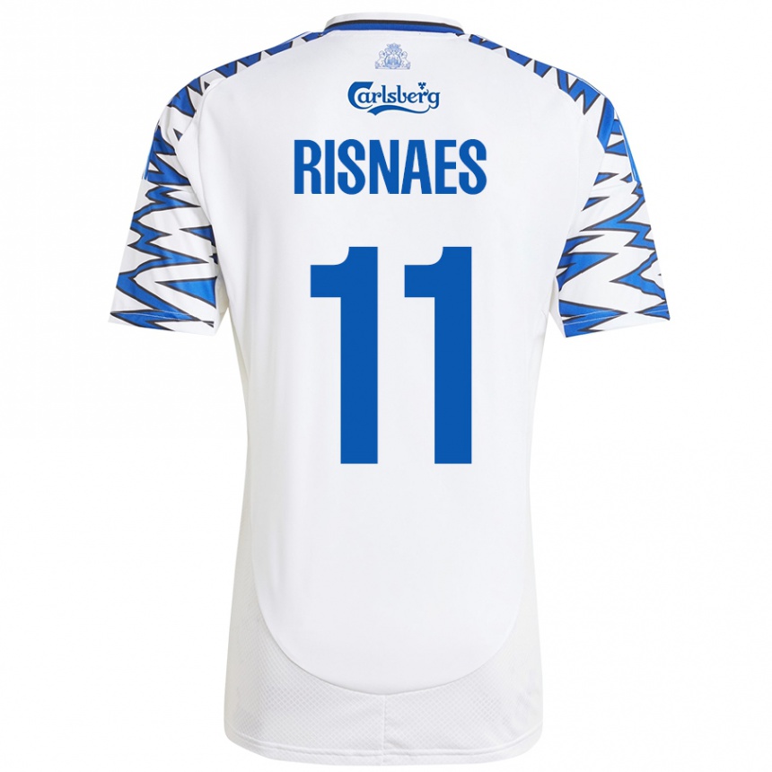 Men Football Roberto Risnaes #11 White Sky Blue Home Jersey 2024/25 T-Shirt Uk