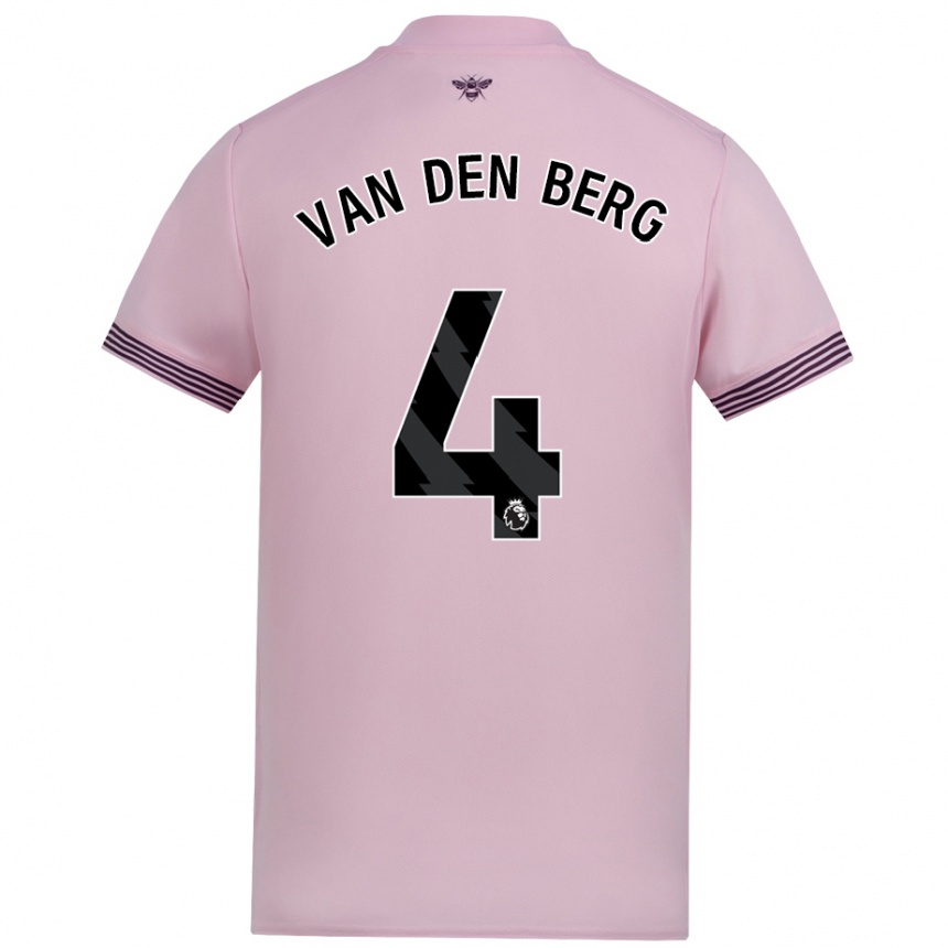 Men Football Sepp Van Den Berg #4 Pink Away Jersey 2024/25 T-Shirt Uk