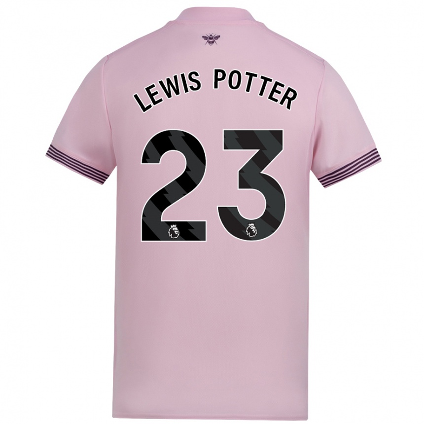 Men Football Keane Lewis-Potter #23 Pink Away Jersey 2024/25 T-Shirt Uk