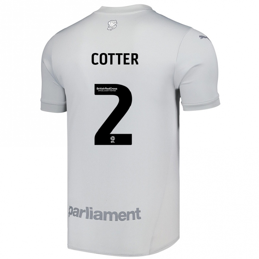 Men Football Barry Cotter #2 Silver Gray Away Jersey 2024/25 T-Shirt Uk