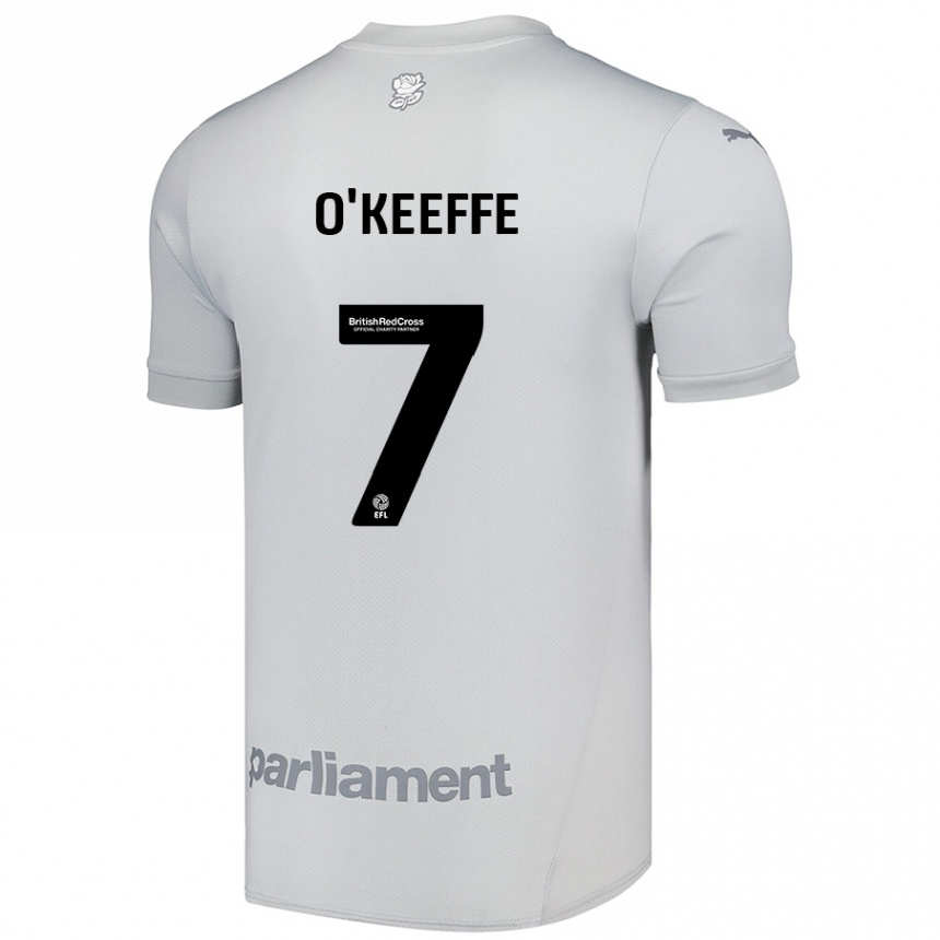 Men Football Corey O'keeffe #7 Silver Gray Away Jersey 2024/25 T-Shirt Uk