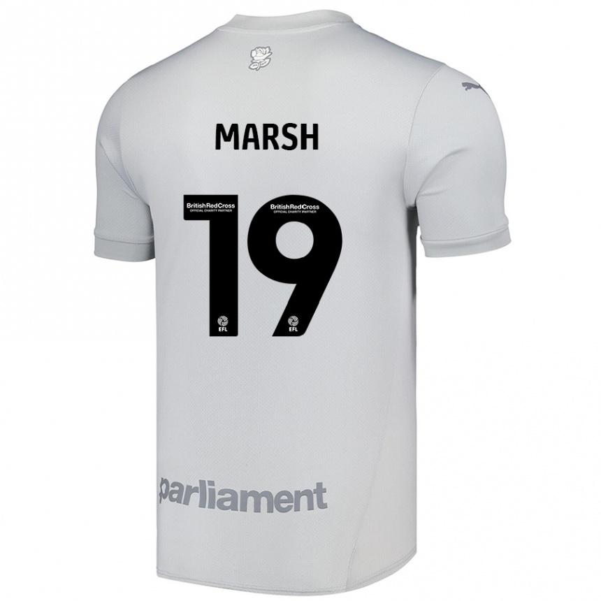 Men Football Aiden Marsh #19 Silver Gray Away Jersey 2024/25 T-Shirt Uk