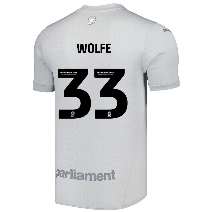 Men Football Matty Wolfe #33 Silver Gray Away Jersey 2024/25 T-Shirt Uk