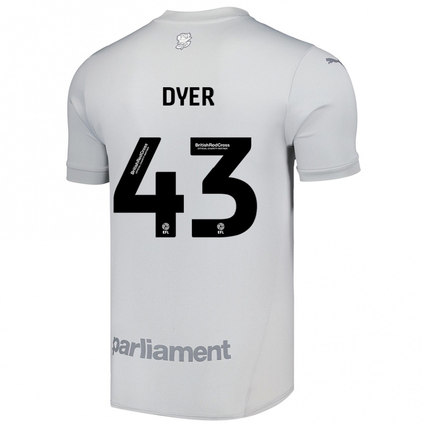 Men Football Josiah Dyer #43 Silver Gray Away Jersey 2024/25 T-Shirt Uk