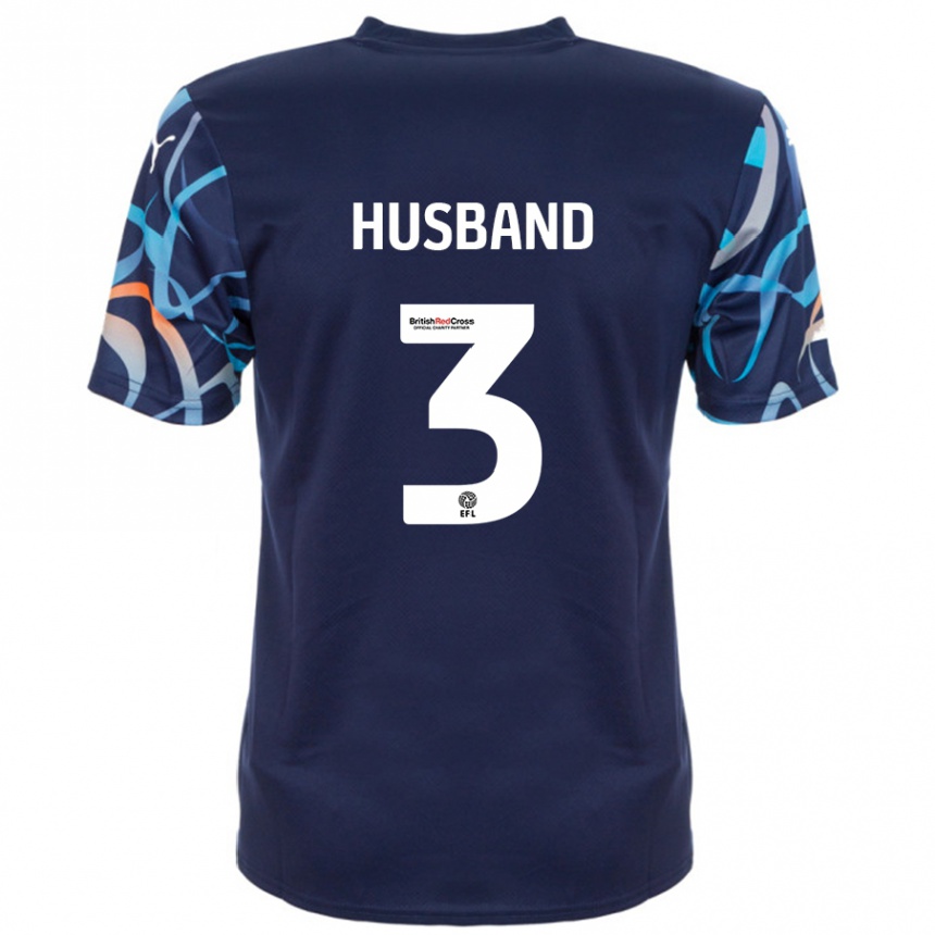 Men Football James Husband #3 Navy Blue Away Jersey 2024/25 T-Shirt Uk