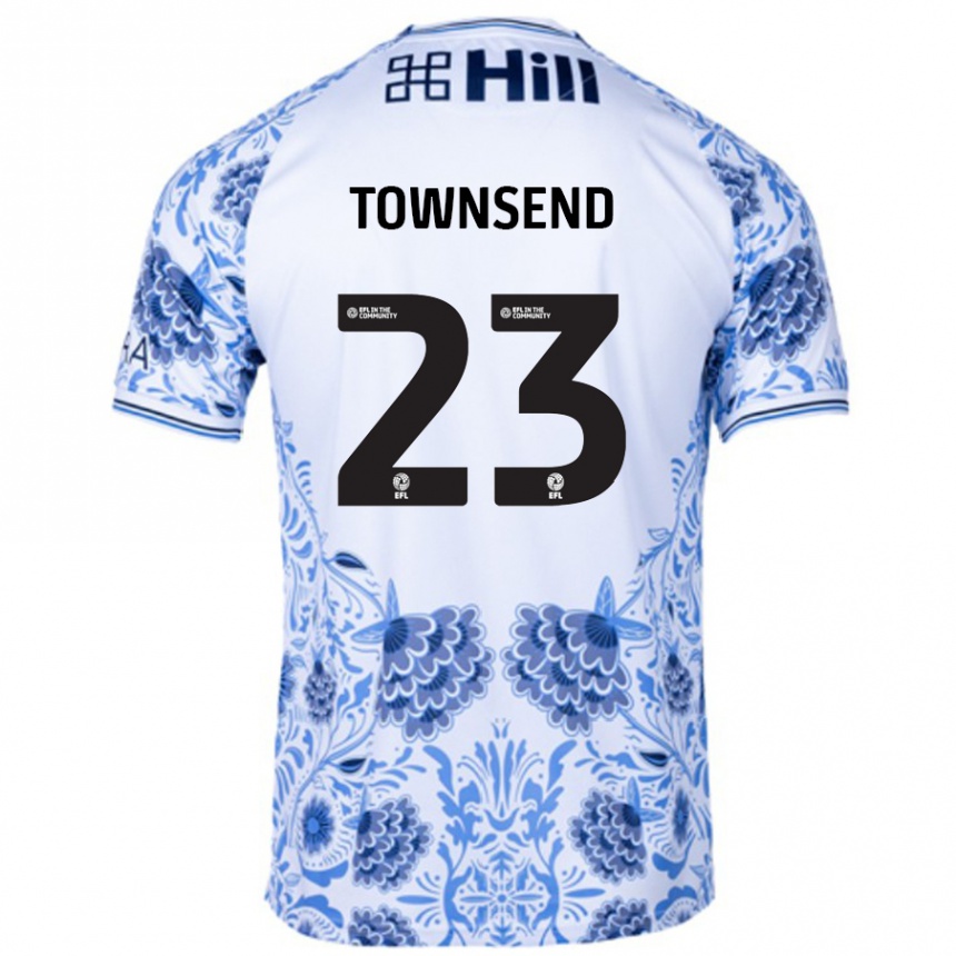 Men Football Eleanor Townsend #23 White Blue Away Jersey 2024/25 T-Shirt Uk