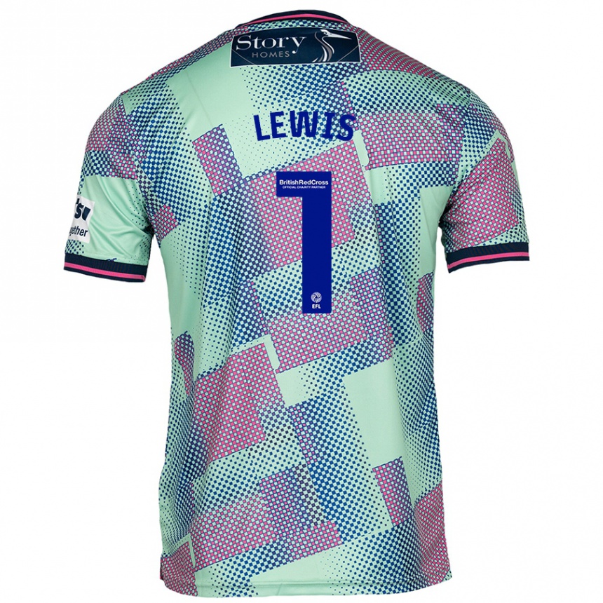 Men Football Harry Lewis #1 Green Away Jersey 2024/25 T-Shirt Uk