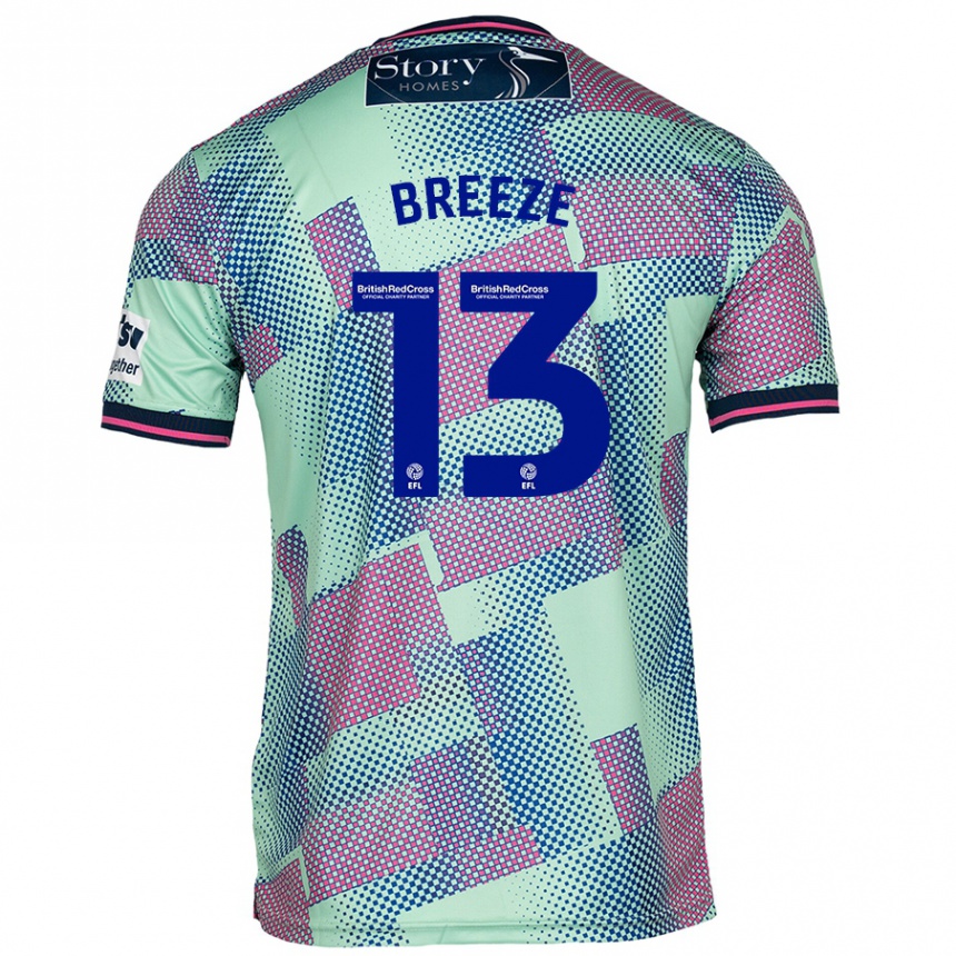 Men Football Gabriel Breeze #13 Green Away Jersey 2024/25 T-Shirt Uk