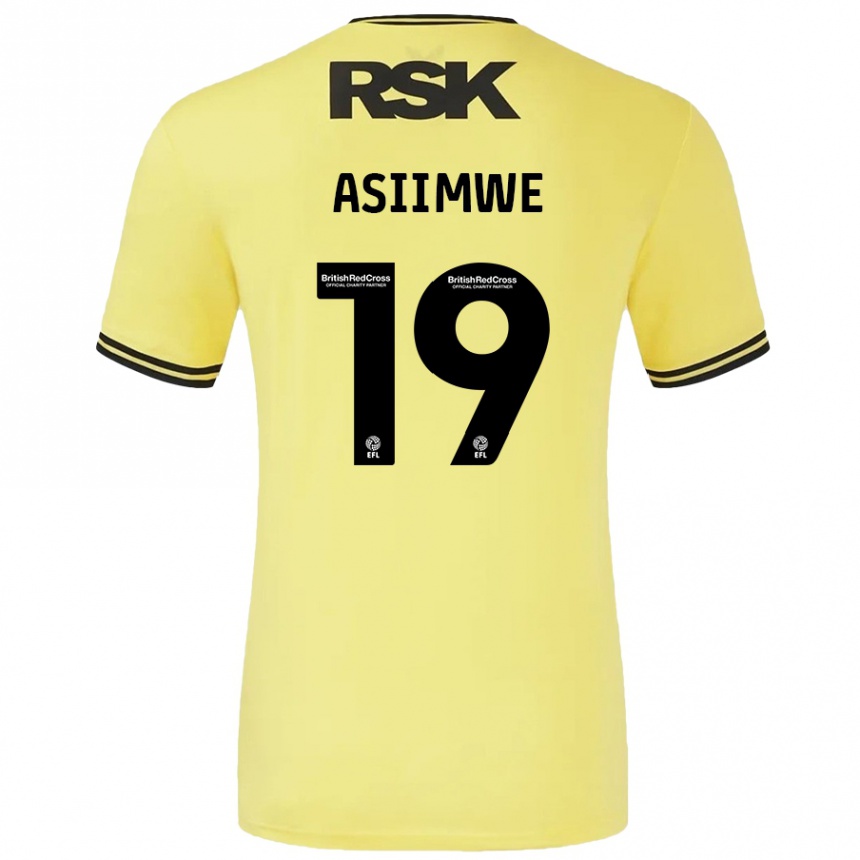 Men Football Nathan Asiimwe #19 Yellow Black Away Jersey 2024/25 T-Shirt Uk