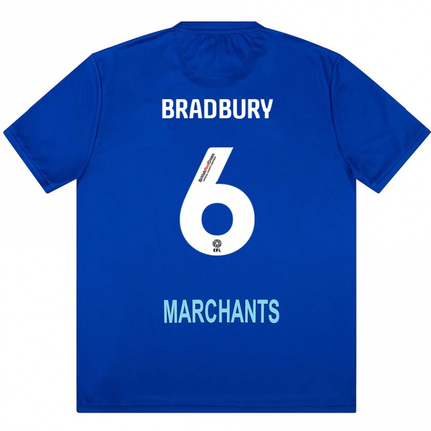 Men Football Tom Bradbury #6 Green Away Jersey 2024/25 T-Shirt Uk