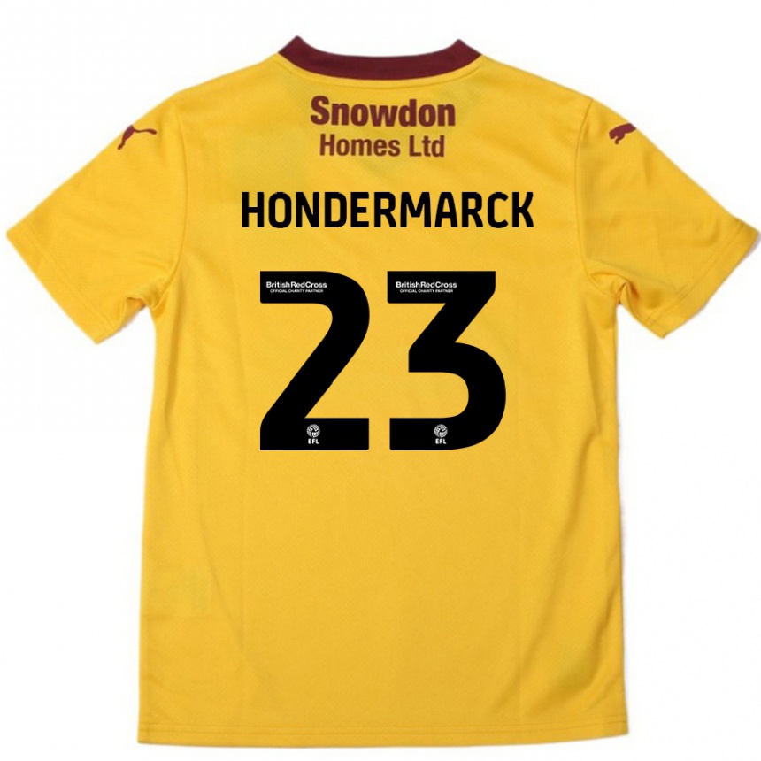 Men Football William Hondermarck #23 Orange  Burgundy Away Jersey 2024/25 T-Shirt Uk