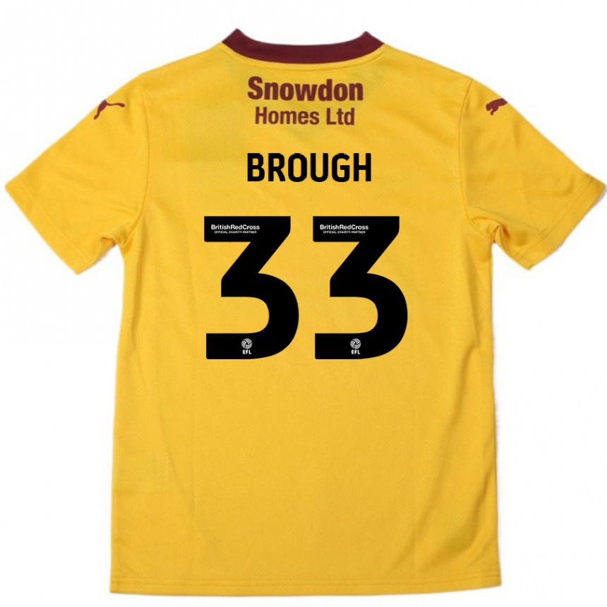 Men Football Patrick Brough #33 Orange  Burgundy Away Jersey 2024/25 T-Shirt Uk