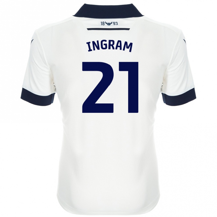 Men Football Matt Ingram #21 White Navy Blue Away Jersey 2024/25 T-Shirt Uk