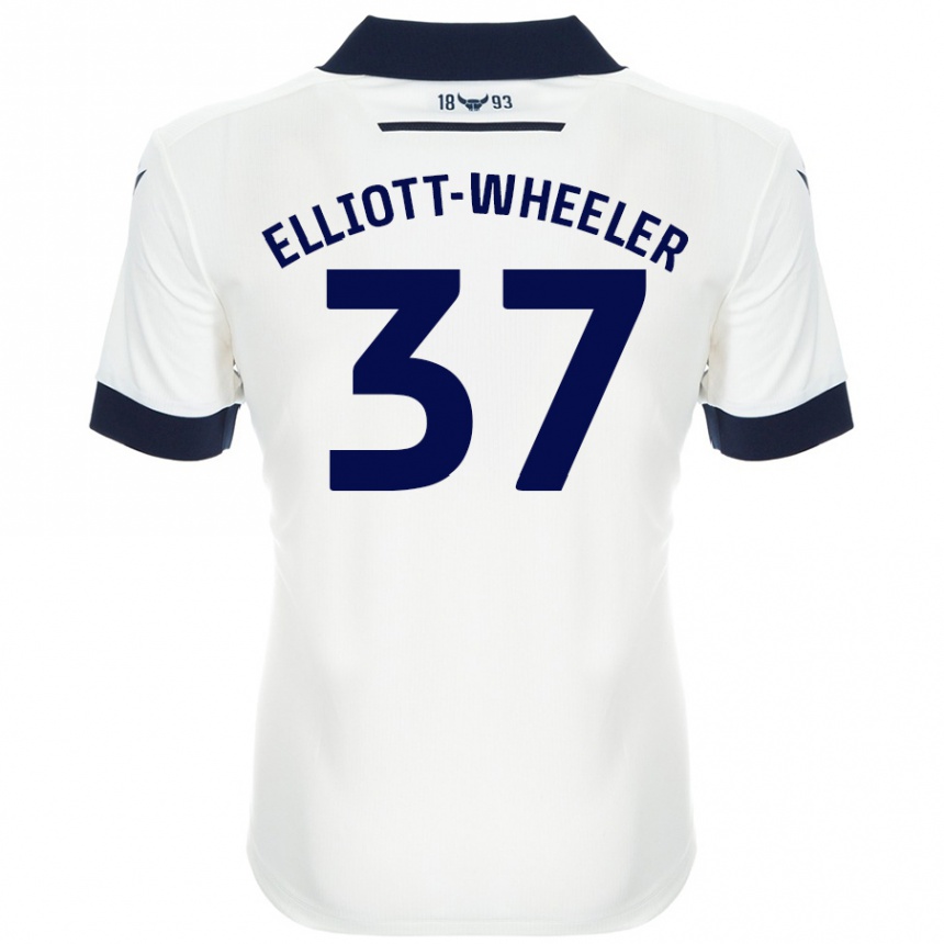 Men Football Aidan Elliott-Wheeler #37 White Navy Blue Away Jersey 2024/25 T-Shirt Uk