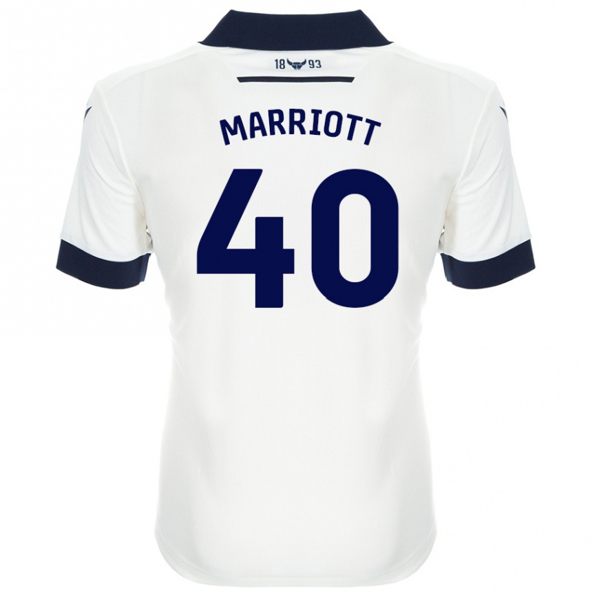 Men Football Monty Marriott #40 White Navy Blue Away Jersey 2024/25 T-Shirt Uk