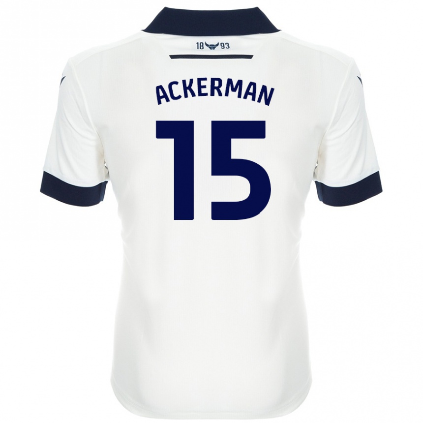 Men Football Daisy Ackerman #15 White Navy Blue Away Jersey 2024/25 T-Shirt Uk