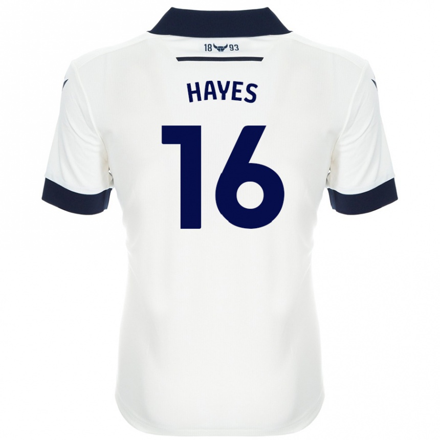 Men Football Georgia Hayes #16 White Navy Blue Away Jersey 2024/25 T-Shirt Uk